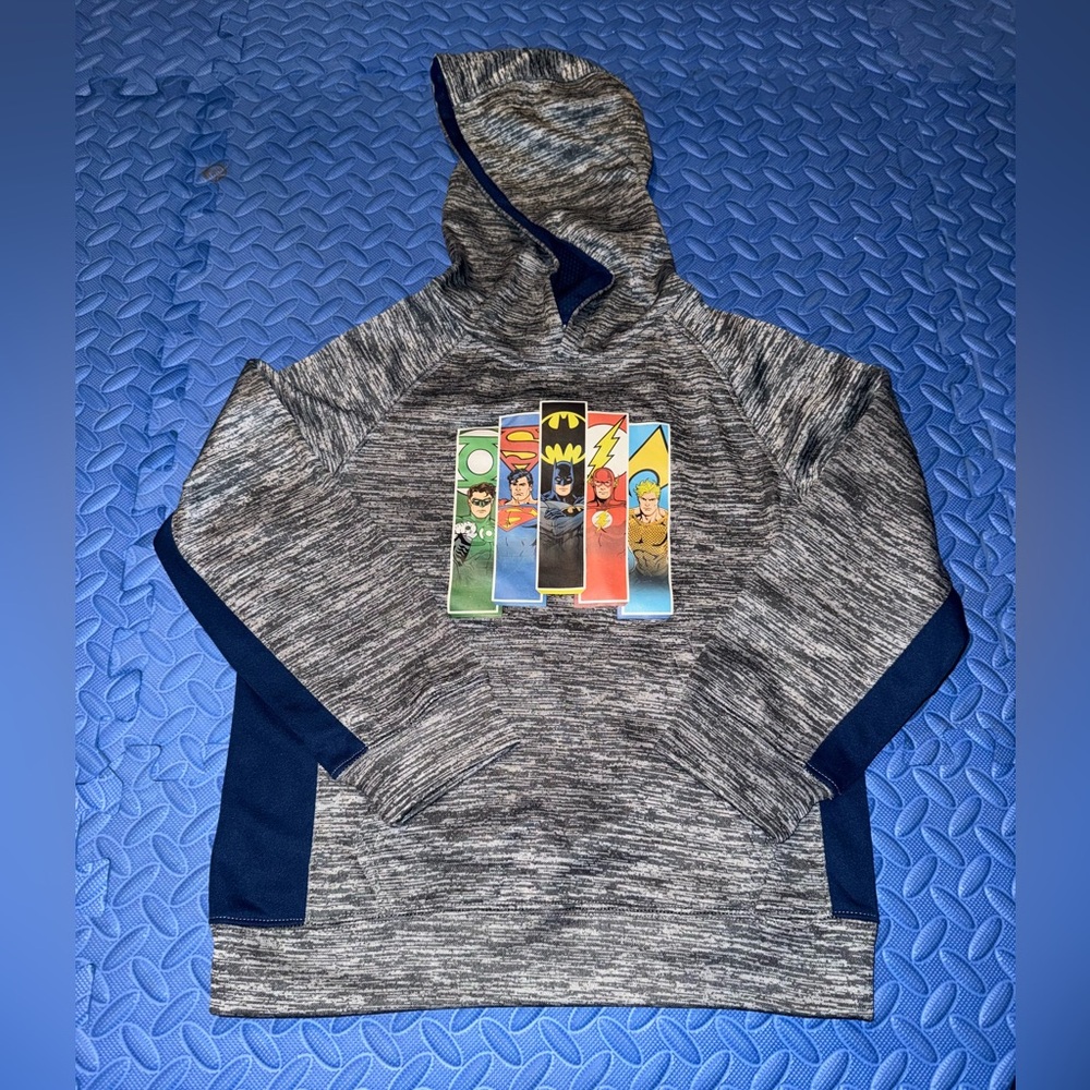 DC Comics Blue and Gray Hoodie